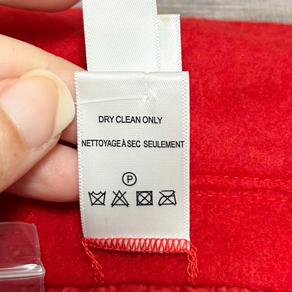 Marla Wynne Layers Red Melton Wool Blend Snap Button Dolman Sleeve Coat Medium - Picture 12 of 12